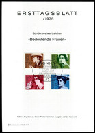 BRD - 1975 ETB 1/1975 - Mi 826 / 829 - Bedeutende Frauen - FDC: Bögen