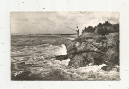 JC , G , Cp , 85, SION SUR L'OCEAN ,le Rocher Des Pêcheurs ,pêche , Voyagée 1955 - Autres & Non Classés