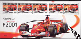 Formel 1 Rennwagen 2004 Gibraltar 1108 Kleinbogen ** 8€ Ferrari Rennauto F2001 Ss Bloc Cars M/s Sheetlet Hoja Bf UK - Full Sheets & Multiples