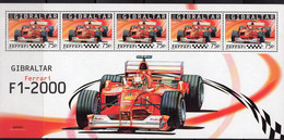 Formel 1 Rennwagen 2004 Gibraltar 1109 Kleinbogen ** 12€ Ferrari Rennauto F1-2000 Bloc Car M/s Sheetlet Hoja Bf UK - Feuilles Complètes Et Multiples