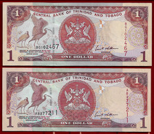 TRINIDAD & TOBAGO BANKNOTE - 2 NOTES 1 DOLLAR 2002 P#41b UNC (NT#02) - Trinidad & Tobago