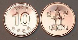 COREA DEL SUR  10 WON 2.009  Aluminio Revestido De Cobre KM#103  SC/UNC  T-DL-12.657 - Corée Du Sud