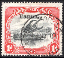 Papua 1907 1d Black And Carmine Vertical Wmk Fine Used. - Papua Nuova Guinea