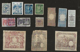 FISCAUX LOT DE TIMBRES OBLITERES D'ESPAGNE - Fiscaux