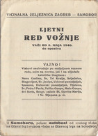 Timetable Red Voznje Railway Zagreb - Samobor 1940 - Europa