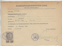 FISCAUX AUTRICHE  1984  120 SCHILLING BRUN - Fiscale Zegels