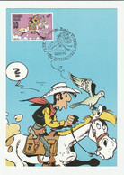 Carte Maximum - B.D Lucky Luke - Morris - Timbre N°2390 - Oblitéré Estaimpuis 1990 - 1981-1990