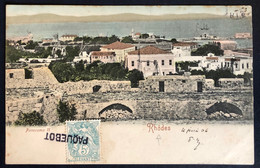 Carte "de L'ile De Rhodes/Grèce" Levant 1906 N°12 Obl Griffe "PAQUEBOT" Pour Bellac Par Smyrne Pas Si Courant ! - Lettres & Documents