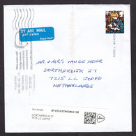 UK: Airmail Cover To Netherlands, 2020, 1 Stamp, Christmas, Misplaced Cancel, Sorting Label (minor Damage At Back) - Briefe U. Dokumente