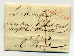 72 PONTOISE   Rouge 34x9 / Dept Seine Et Oise / 1827 - 1801-1848: Precursors XIX