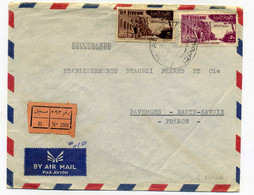 Lettre Recommandée De ALEP SYRIE Pour Faverges France/ Par Avion / 1956 - Syrië
