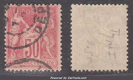 50c Sage Rose Type III Oblitéré TB (Y&T N° 104, Cote  45€) - 1898-1900 Sage (Type III)