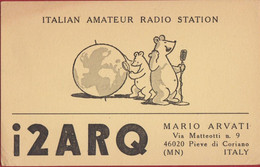 QSL Card Amateur Radio Italian Mario Arvati Pieve Di Coriano Italia Italy Mouse ?? Icebear Polar Bear Eisbär ?? Ours ?? - Radio Amatoriale