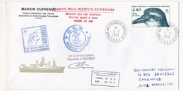 Enveloppe TAAF - Port Aux Français Kerguelen 5/2/1994 - Marion Dufresne Mission Antares II S/ 2,80 Prion De Salvin - Cartas & Documentos