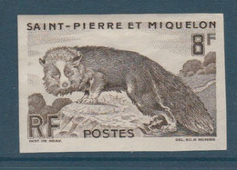 ST PIERRE N° 345 RENARD NON DENTELE ** - Ongetande, Proeven & Plaatfouten