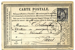 Carte Précurseur  Avec Sage N° 66 Epinal  Pour  Paris   En 1876(T 162) - Vorläufer