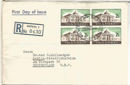 TRANSKEI CC CERTIFICADA 1963 FDC - Transkei