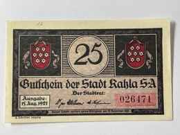 Allemagne Notgeld Kahla 25 Pfennig - Collections