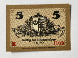 Allemagne Notgeld Kemberg 5 Pfennig - Collections