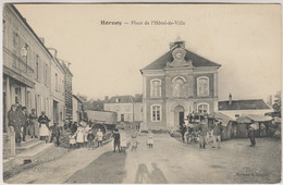 D80 - HORNOY - PLACE DE L'HÔTEL DE VILLE - Nombreuses Personnes Et Enfants-Calèches-Tentes - Cheval Blanc - Hornoy Le Bourg