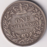 GREAT BRITAIN , SHILLING 1884 , SILVER COIN - I. 1 Shilling