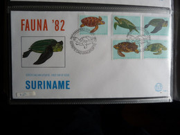 (SUR) Surinam / Suriname 1982 FDC 58ab Schildpad Turtle Schildkrote Tortue - Surinam
