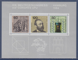 Bloc Neuf 3 Timbres Dentelés Allemands XIXème Congrès De L'UPU Hambourg 1984 - UPU (Union Postale Universelle)