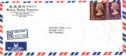 Hong Kong Registered Air Mail Cover Sent To Germany - Covers & Documents