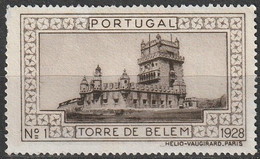 Vignette/ Vinheta, Portugal - 1928, Lisboa Torre De Belém / Novo Sem Goma - MNH - Emisiones Locales