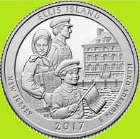 USA Quarter 1/4 Dollar 2017 P, Ellis Island - New Jersey, KM#656, Unc - 2010-...: National Parks
