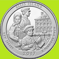 USA Quarter 1/4 Dollar 2017 D, Ellis Island - New Jersey, KM#656, Unc - 2010-...: National Parks