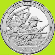 USA Quarter 1/4 Dollar 2017 D, George Rogers Clark - Indiana, KM#657, Unc - 2010-...: National Parks
