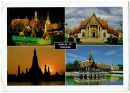 CPSM Thaïlande Carte Multivue Grand Format Temples Of Thailand, Timbre - Thaïlande