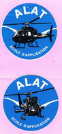 ALAT. ECOLE D'APPLICATION. HELICOPTERE. AVION. Aviation Légère De L'Armée De Terre. (2 Differents) 78 VILLACOUBLAY. - Stickers
