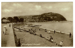 Ref 1480 - Early Postcard - Woman & Parasol Minehead Sands Somerset - Minehead