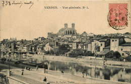 Verdun * Vue Générale De La Commune * Péniche Batellerie - Verdun