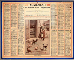 CALENDRIER GF 1929 - Laitière Vosgienne à La Ferme (chats Et Animaux), Imprimeur Oberthur Rennes - Grossformat : 1921-40