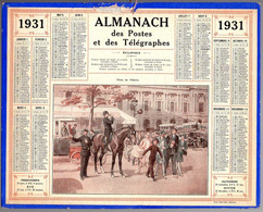 CALENDRIER GF 1931 - Agent De Ville Place De L'Opéra Paris, Imprimeur Oberthur Rennes - Grand Format : 1921-40