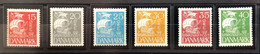 Danemark Série Voile Blanche Fond Plein N°181 à 186** TTB - Unused Stamps