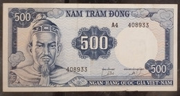 South Viet Nam Vietnam 500 Dông AU Tran Hung Dao Banknote Note 1966 - Pick # 23 / 2 Photo - Vietnam