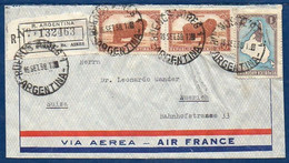 Argentina To Switzerland (Zurich), 1938, Registered, Via Air France - Aéreo