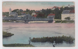 69376 Ak Crossen A.O. Krosno Odrzanskie - Oderpartie Mit Brücke & Bergseite 1918 - Neumark