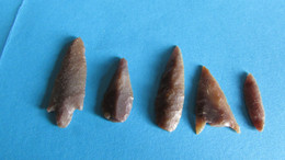 5 Original Neolithic Arrowheads - Archeologie
