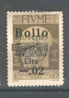 MARCA DA BOLLO/REVENUE  - FIUME - EFFIGE D'ANNUNZIO L. 0,2 SU 55 - Fiume & Kupa