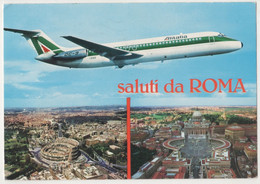 SALUTI DA ROMA ,ALITALIA AIRWAYS POSTCARD - Collezioni & Lotti