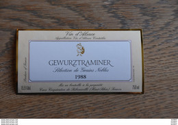 ETIQUETTE D'ALASCE GEWURZTRAMINER 1988 - Gewürztraminer