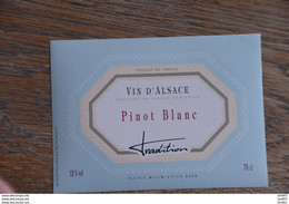 ETIQUETTE D'ALASCE PINOT BLANC WILLM - Collections, Lots & Séries
