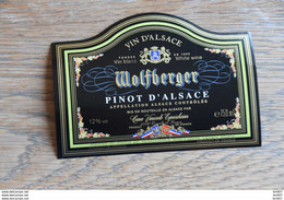 ETIQUETTE D'ALASCE PINOT D'ALSACE WOLFBERGER - Collections, Lots & Séries