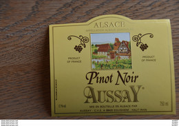 ETIQUETTE D'ALASCE PINOT NOIR AUSSAY - Collections, Lots & Séries