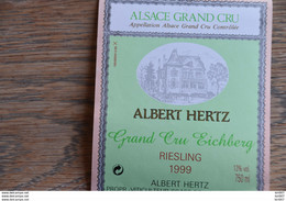 ETIQUETTE D'ALASCE RIESLING ALBERT HEITZ GRAND CRU EICHBERG - Riesling